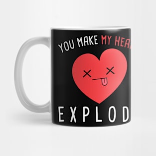 Romantic  You Make My Heart Explode Couple Mug